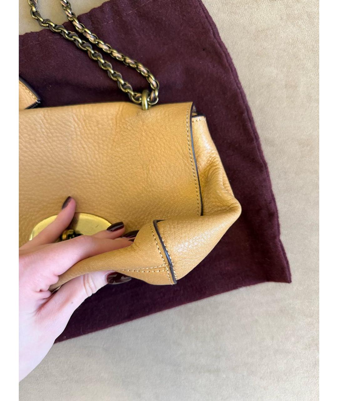 MULBERRY Бежевая кожаная сумка через плечо, фото 2