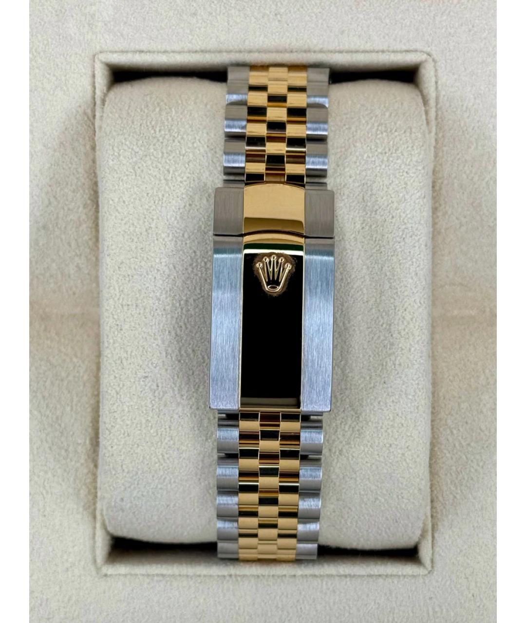 ROLEX Черные часы из желтого золота, фото 5