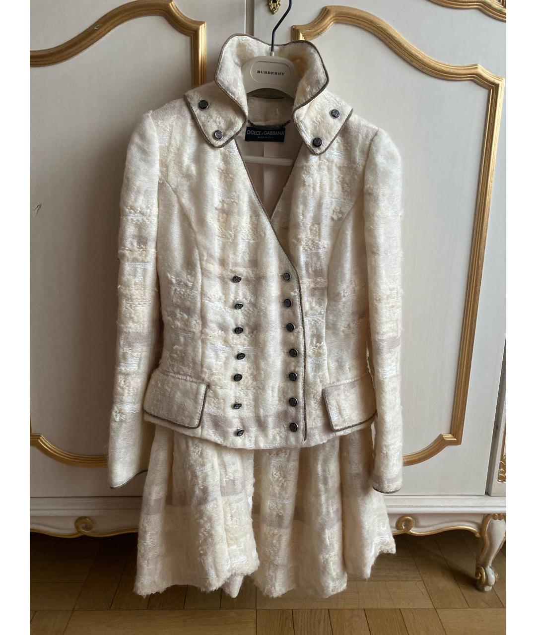 DOLCE&GABBANA Белый кашемировый костюм с юбками, фото 7