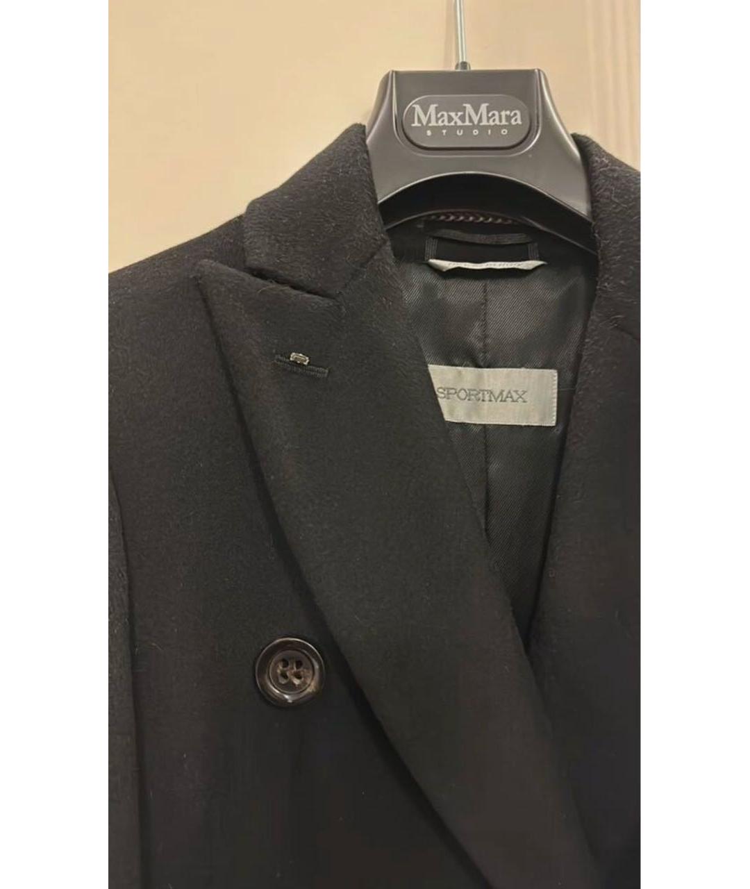 SPORTMAX Черное пальто, фото 3