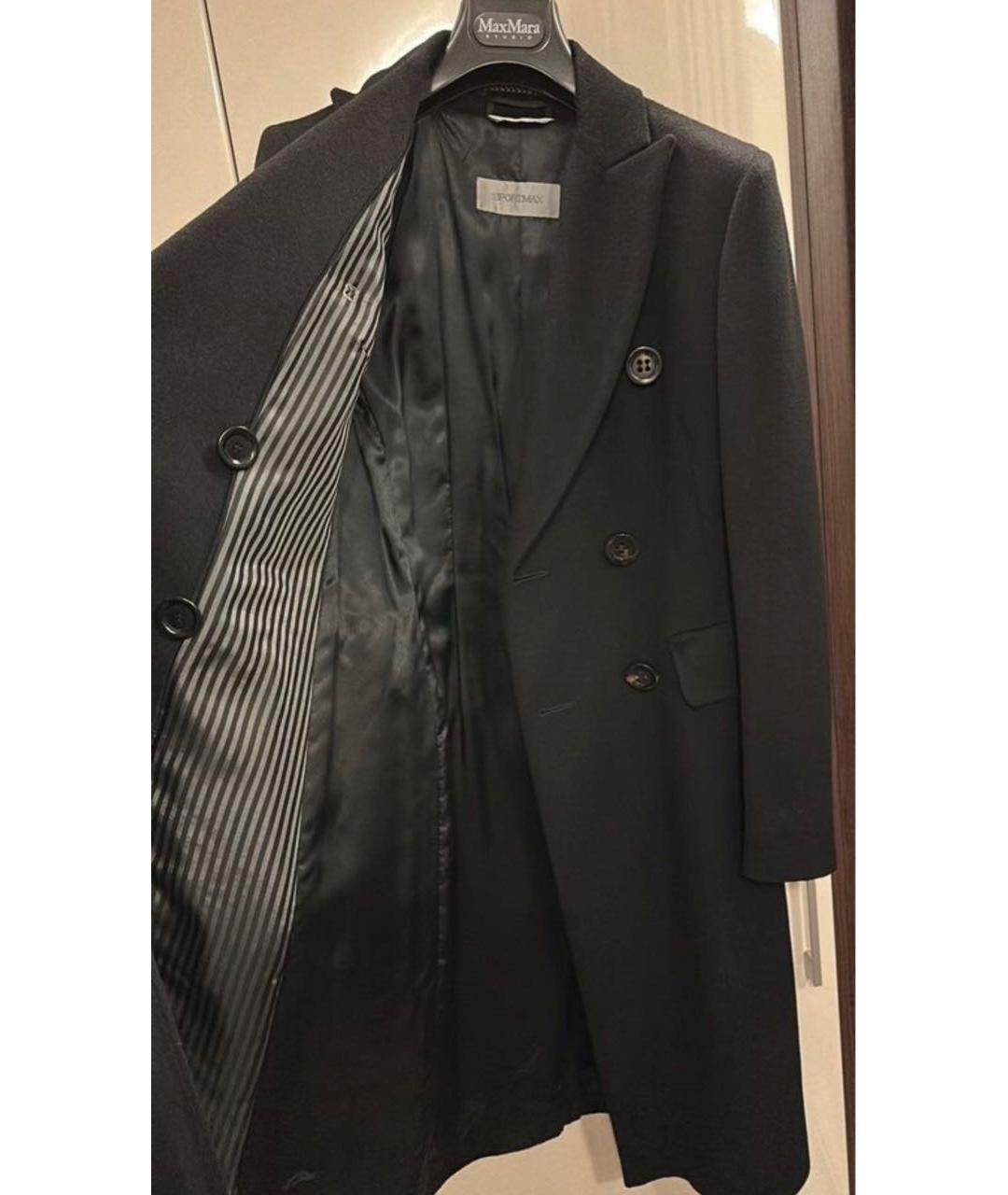 SPORTMAX Черное пальто, фото 5