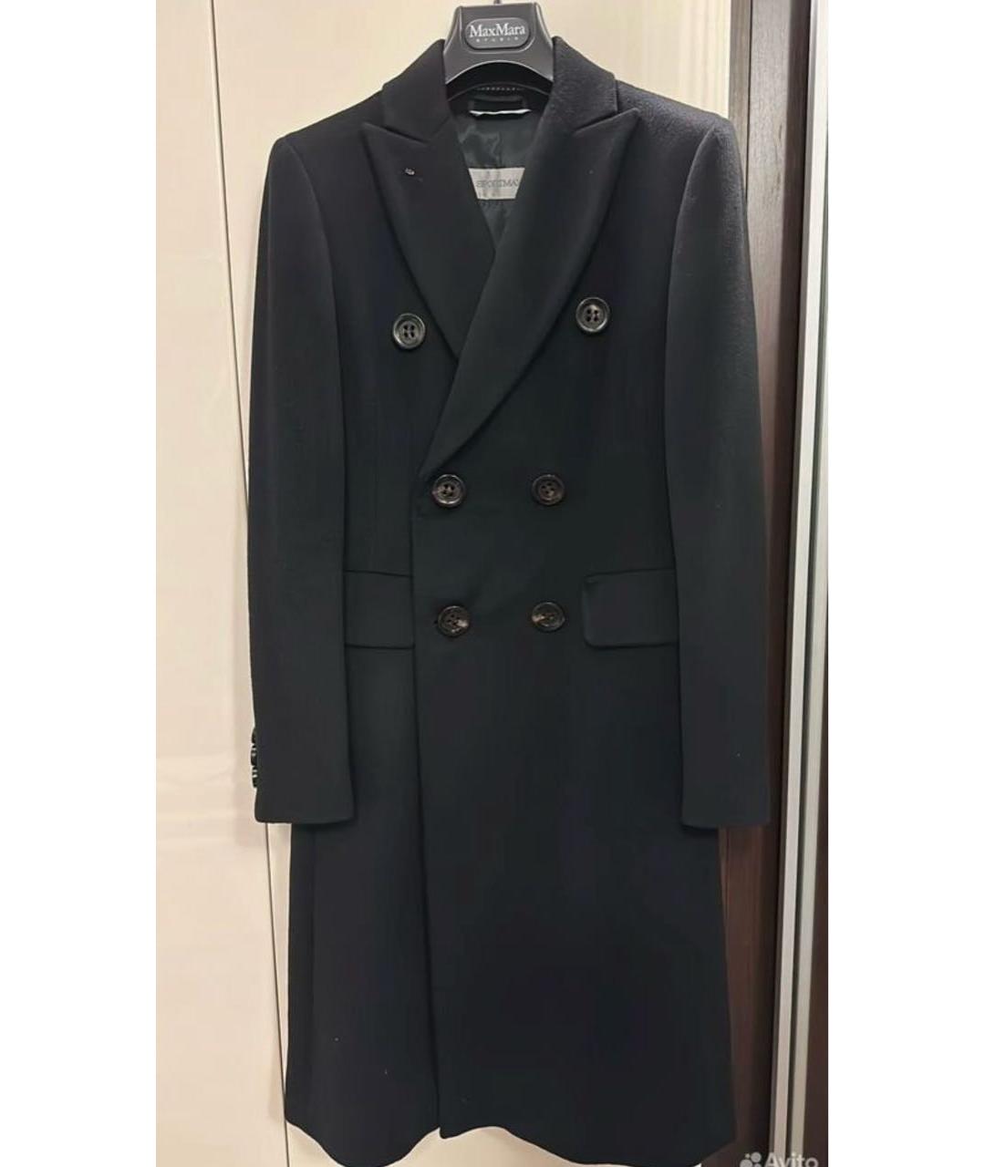 SPORTMAX Черное пальто, фото 9