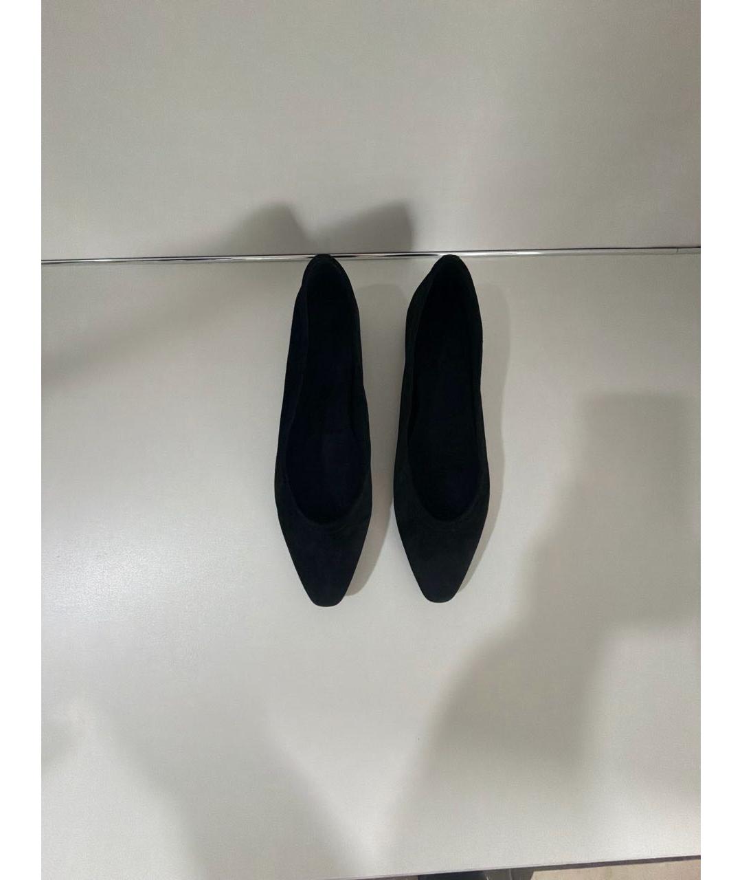 LORO PIANA Черные замшевые балетки, фото 2