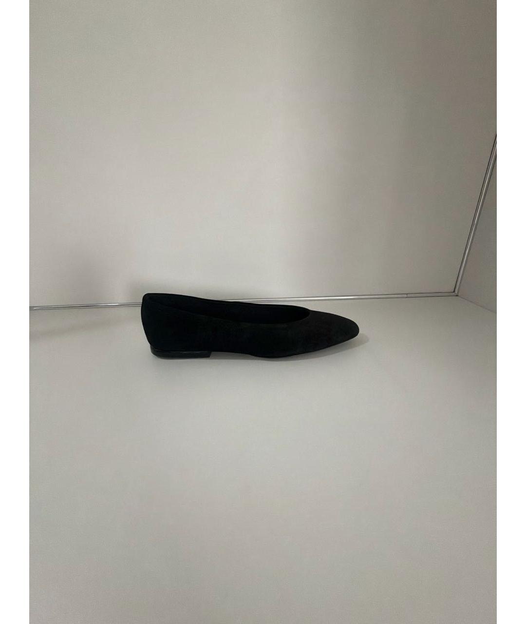 LORO PIANA Черные замшевые балетки, фото 8