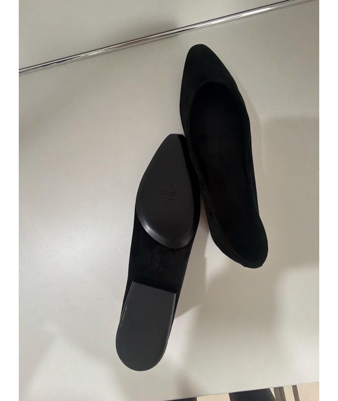 LORO PIANA Черные замшевые балетки, фото 6