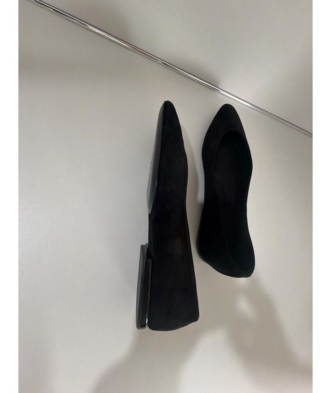 LORO PIANA Черные замшевые балетки, фото 5