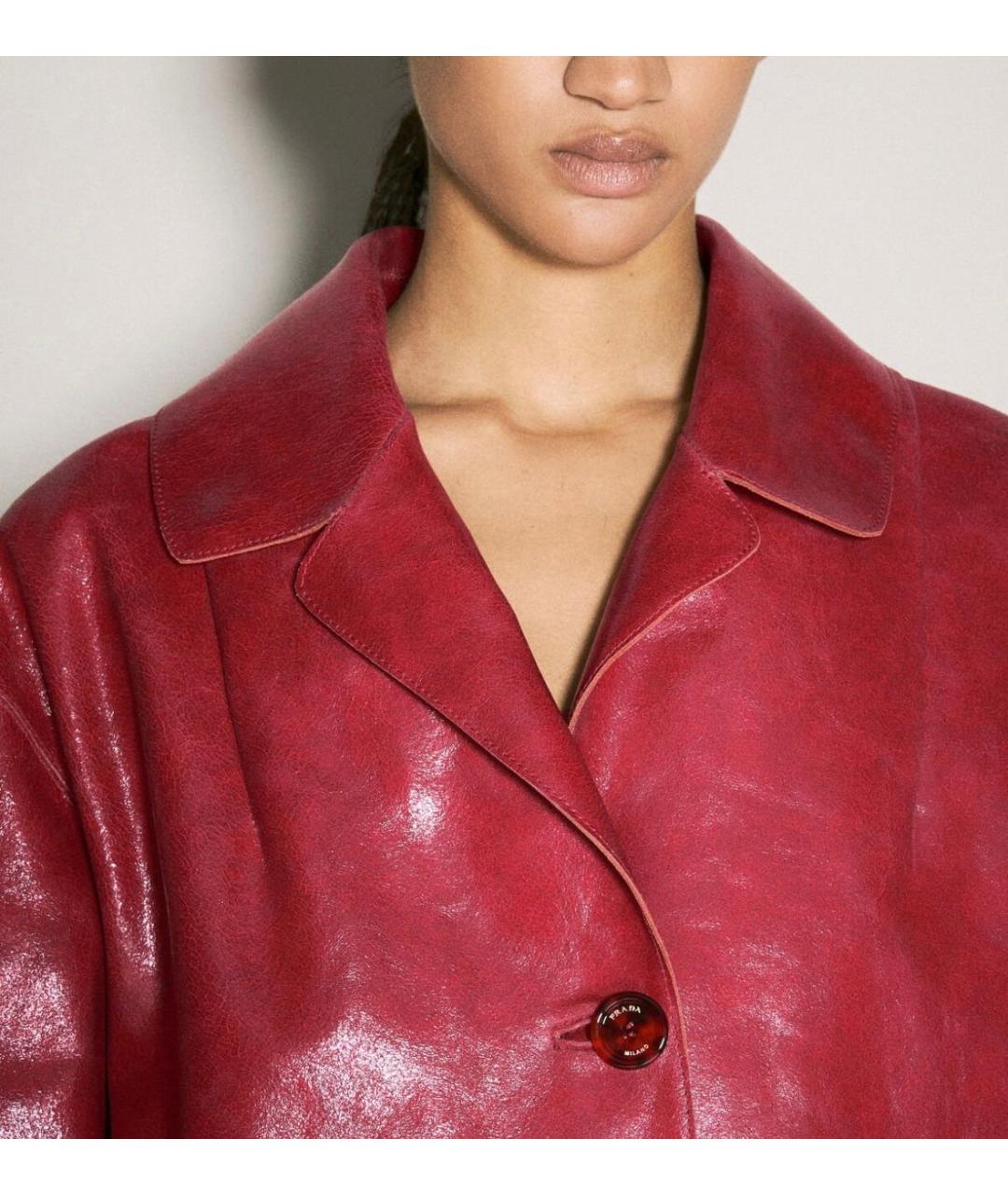 PRADA Красная кожаная куртка, фото 5