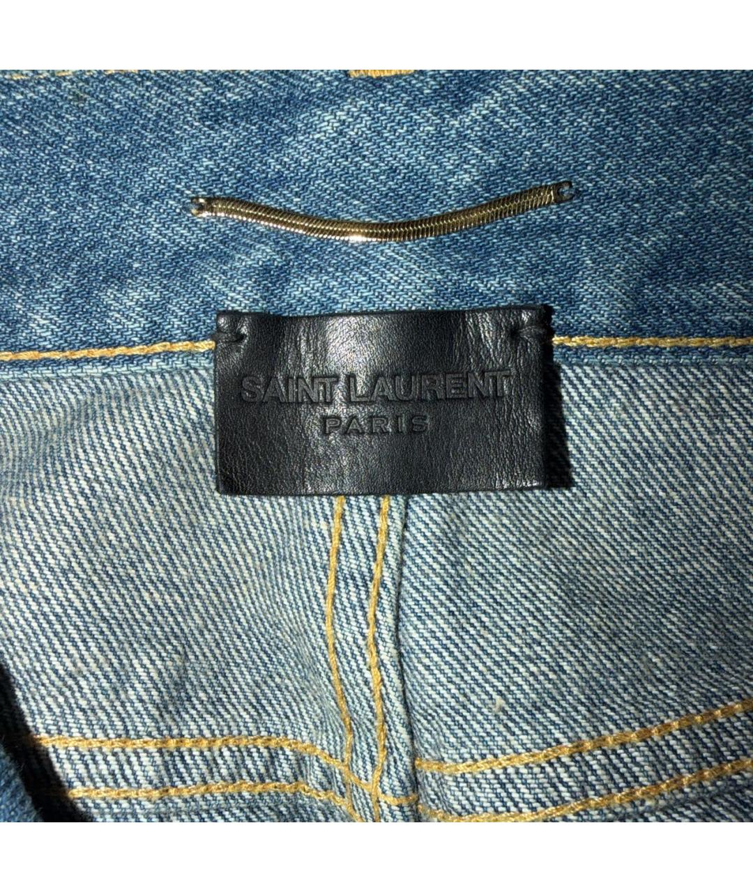 SAINT LAURENT Голубые хлопковые джинсы клеш, фото 3