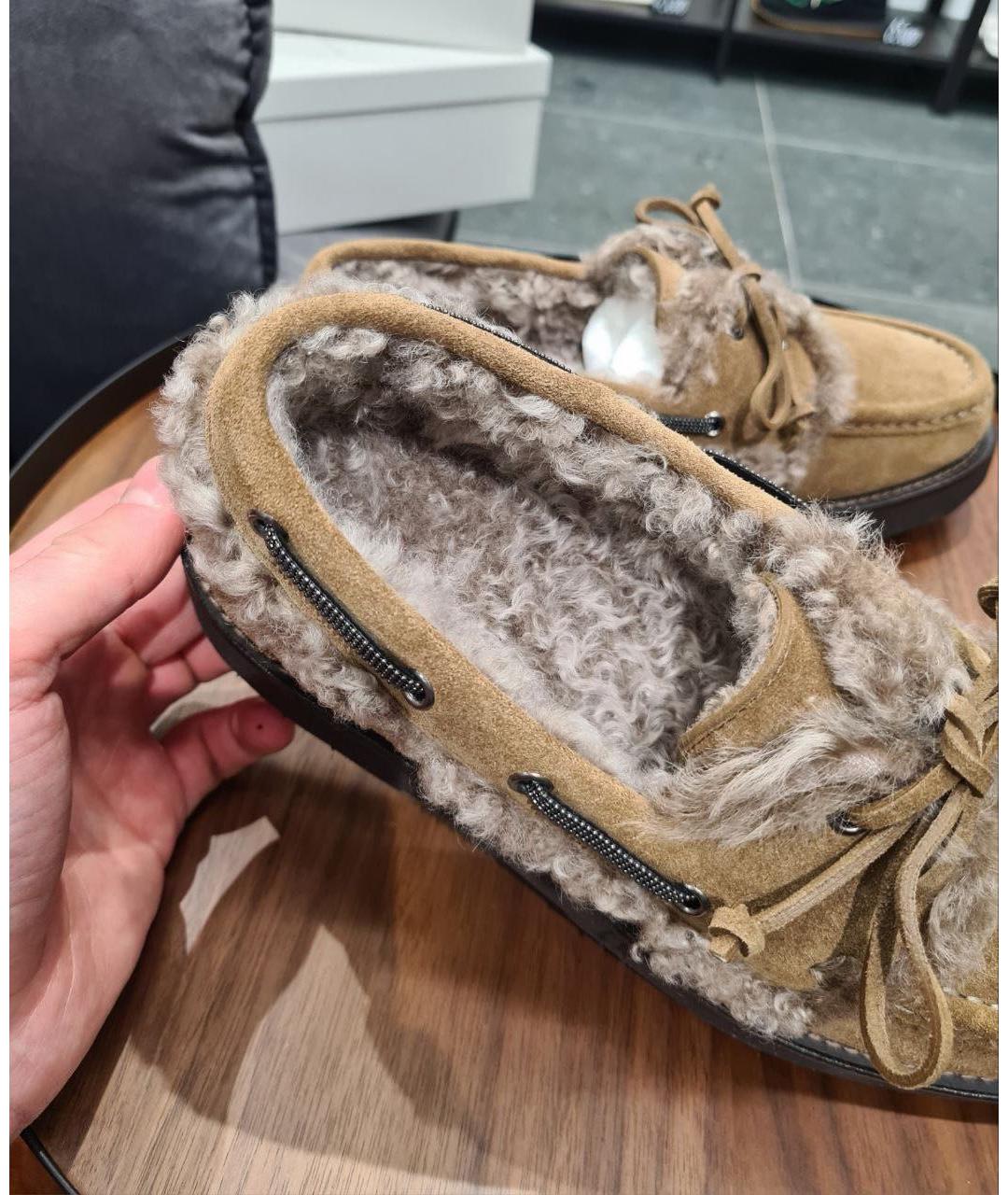 BRUNELLO CUCINELLI Коричневые замшевые лоферы, фото 6