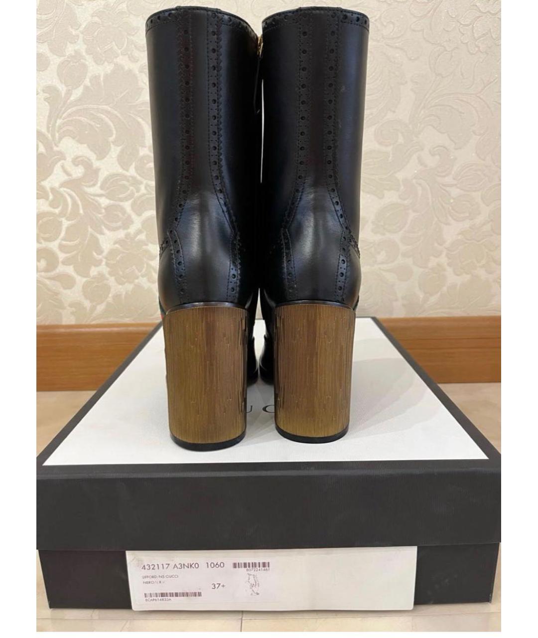 GUCCI Черные кожаные полусапоги, фото 4