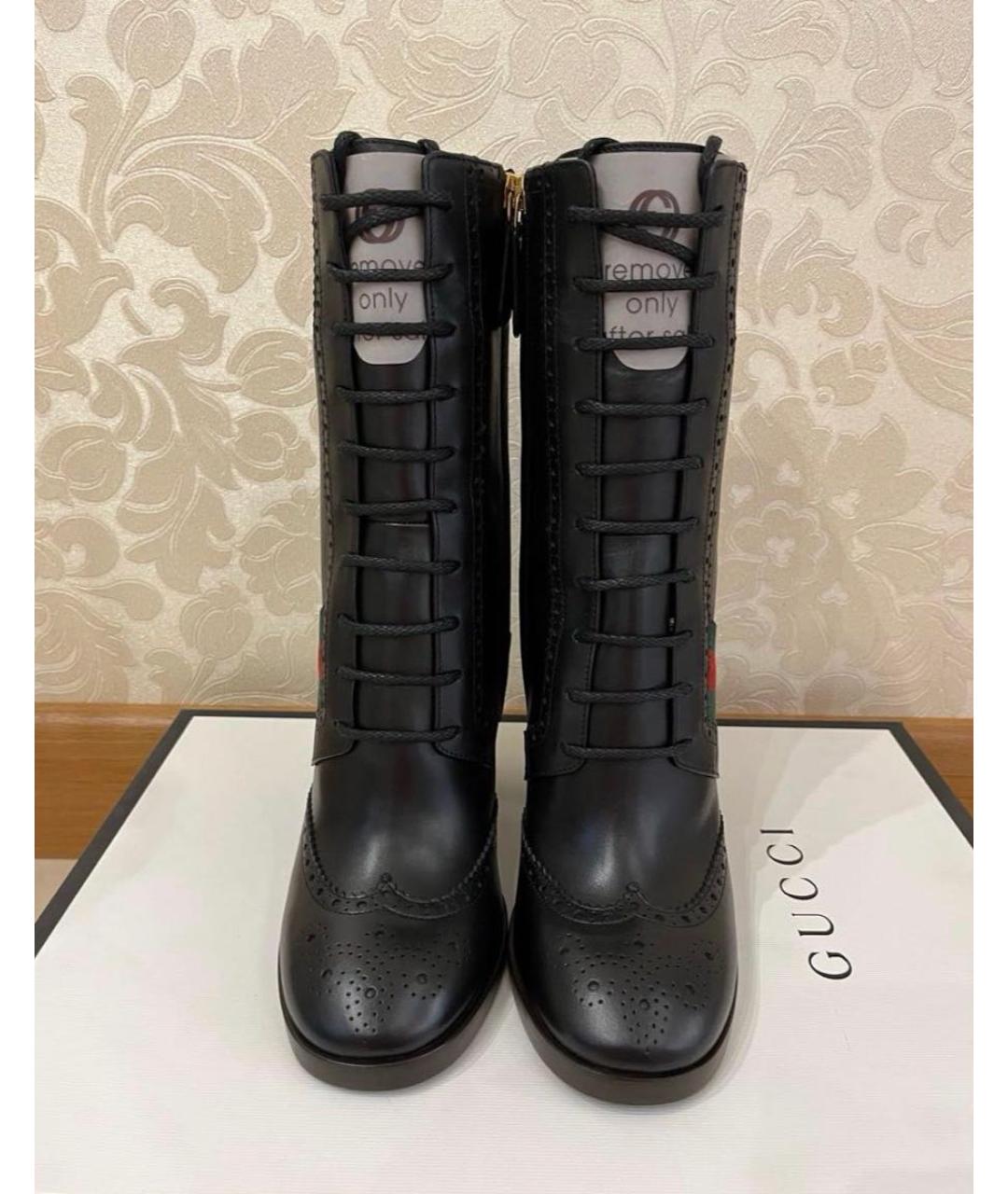 GUCCI Черные кожаные полусапоги, фото 2