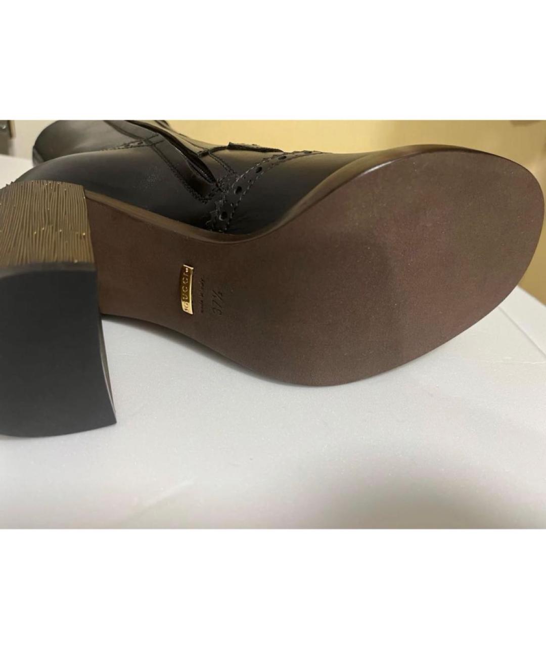 GUCCI Черные кожаные полусапоги, фото 8