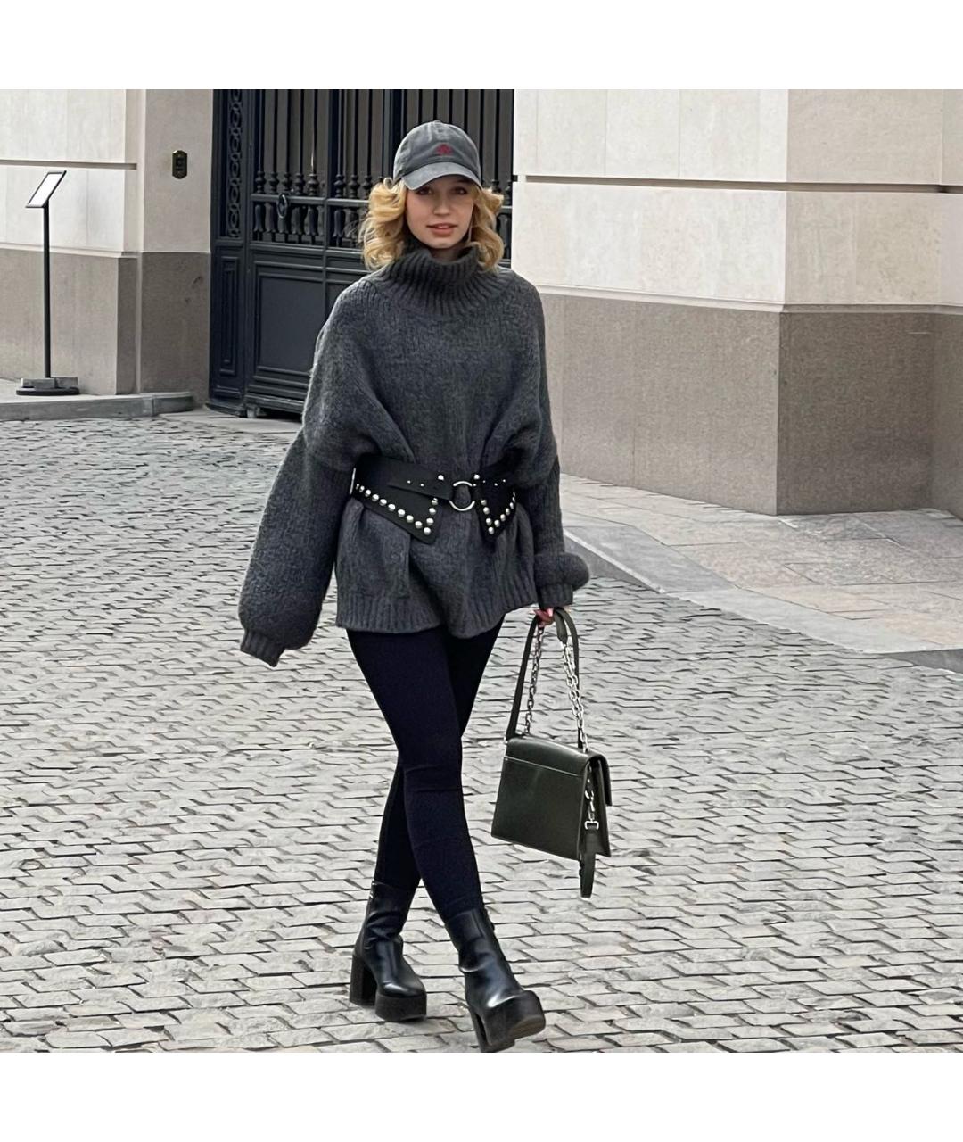 IRO Черный кожаный ремень, фото 4