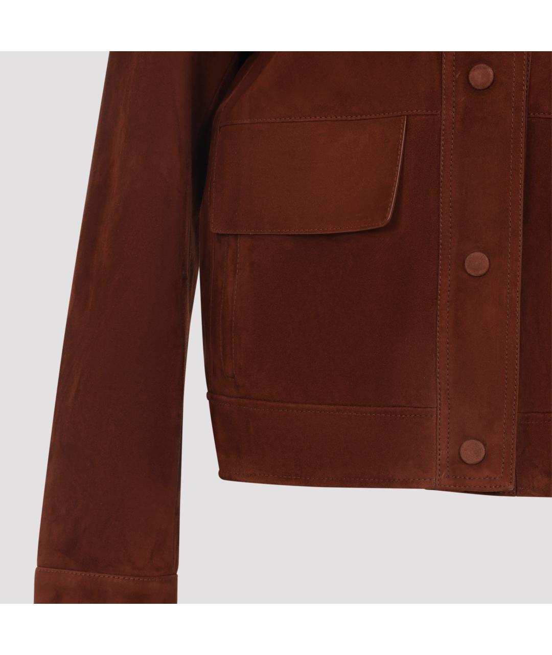 YVES SALOMON Коричневая кожаная куртка, фото 5
