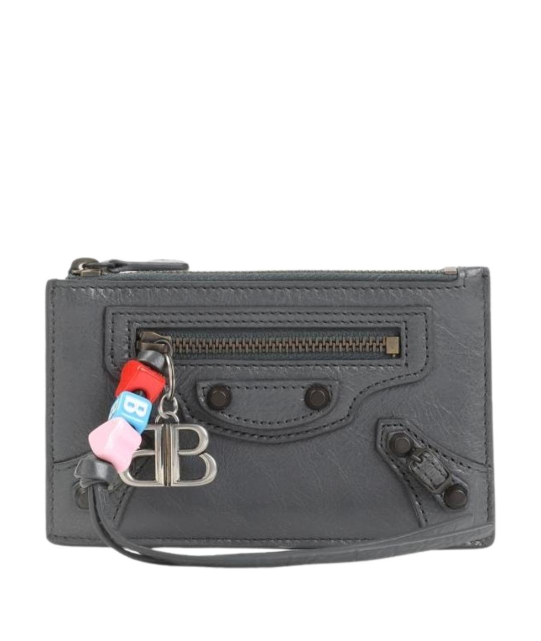 BALENCIAGA Серый кожаный кардхолдер, фото 1