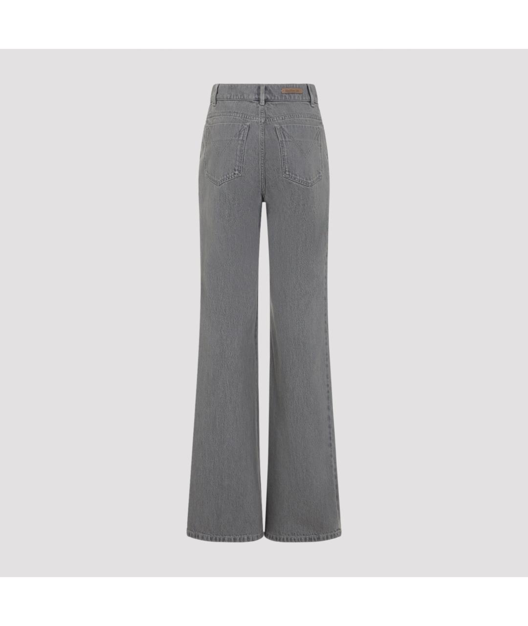 MAX MARA Серые хлопковые прямые джинсы, фото 3