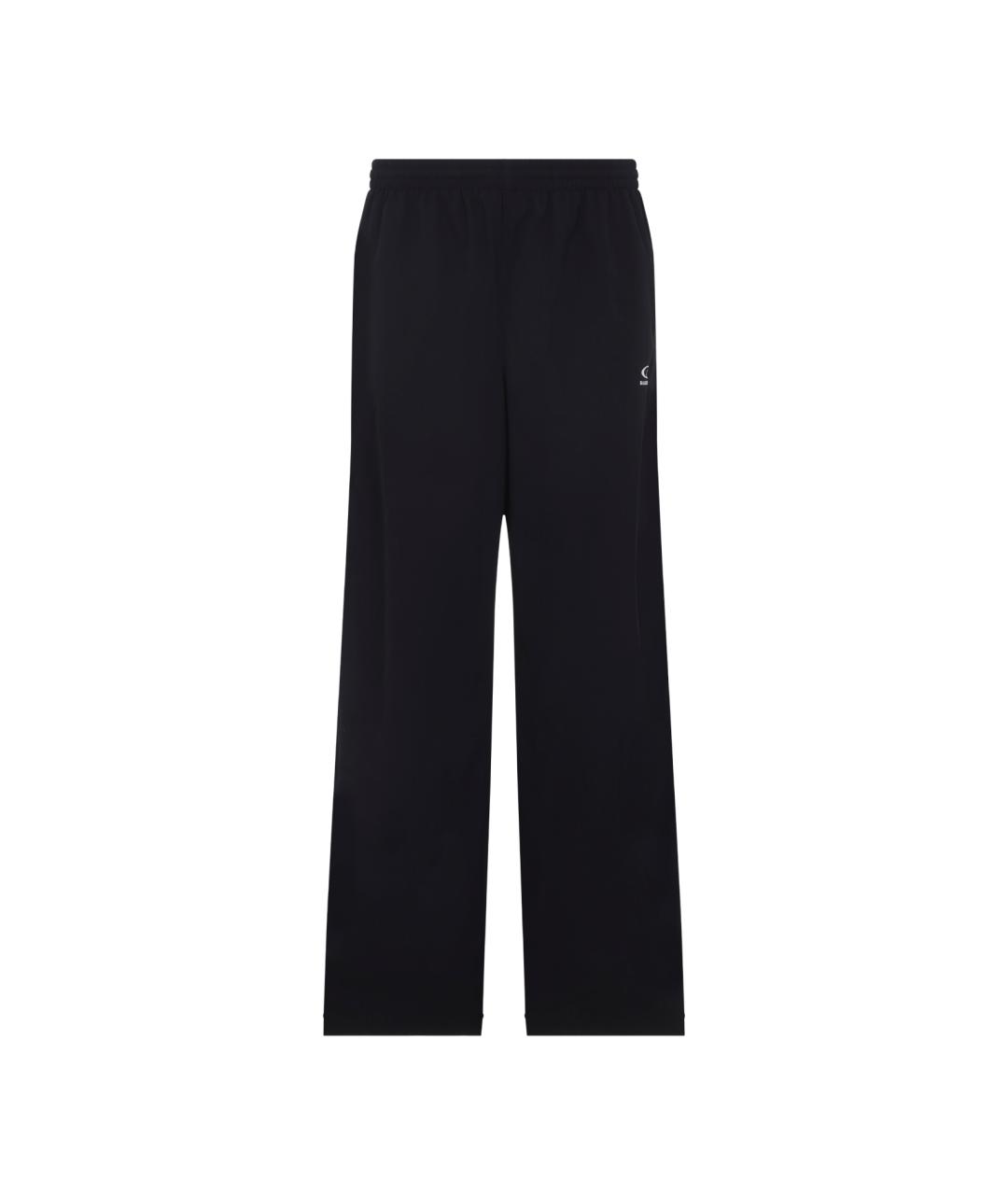 BALENCIAGA Черные полиэстеровые повседневные брюки, фото 1