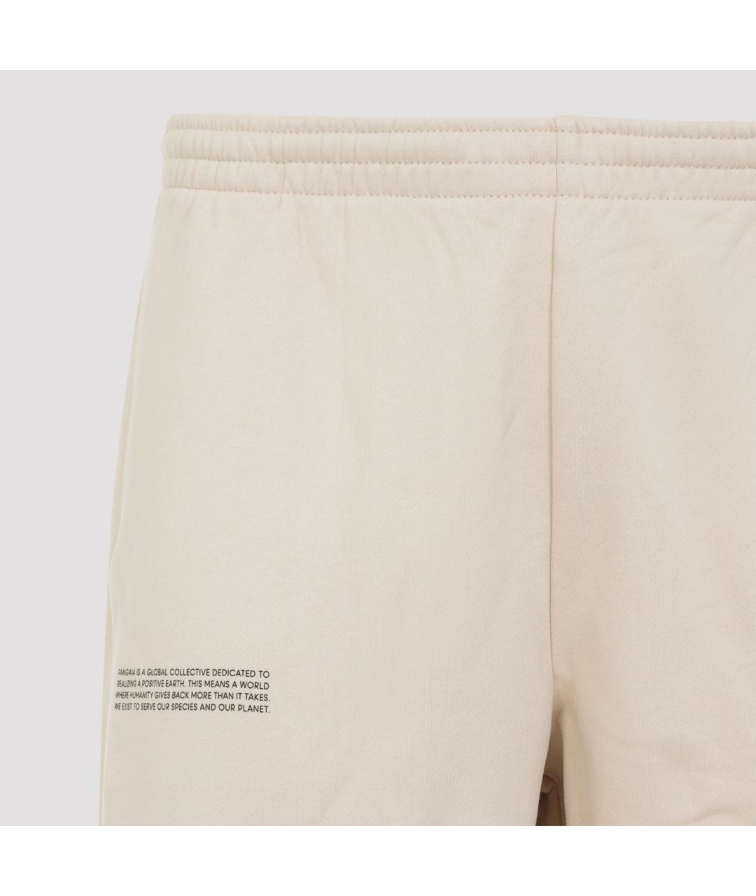 THE PANGAIA Бежевые хлопковые спортивные брюки и шорты, фото 3