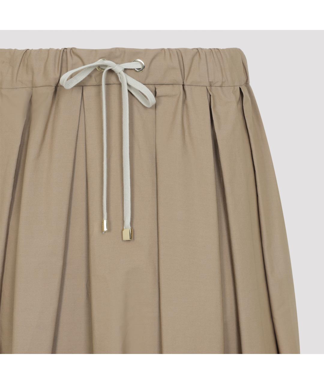 'S MAX MARA Бежевая хлопковая юбка миди, фото 4