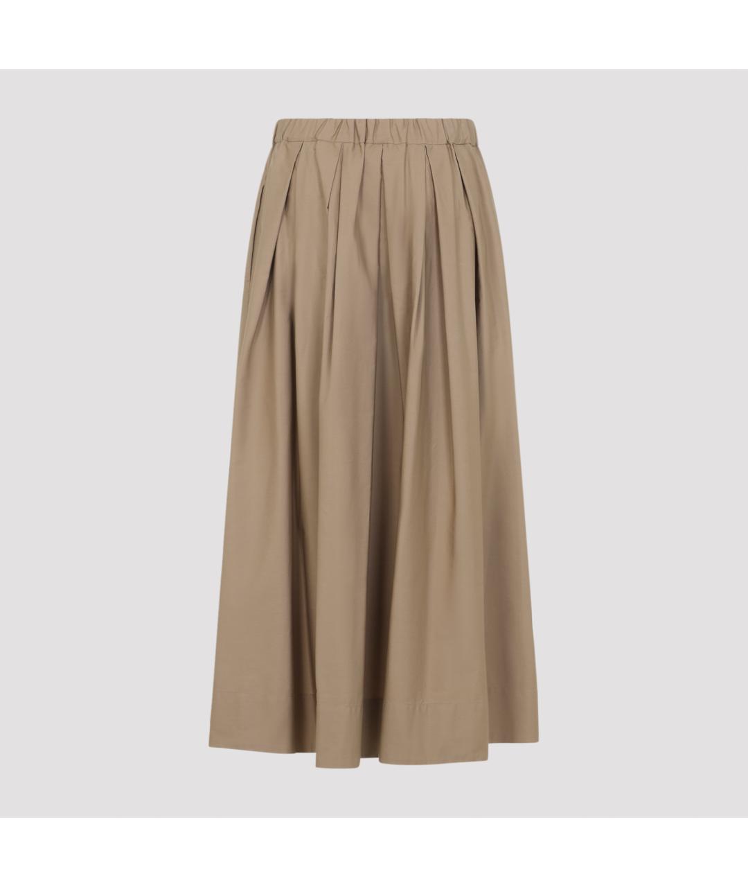 'S MAX MARA Бежевая хлопковая юбка миди, фото 3