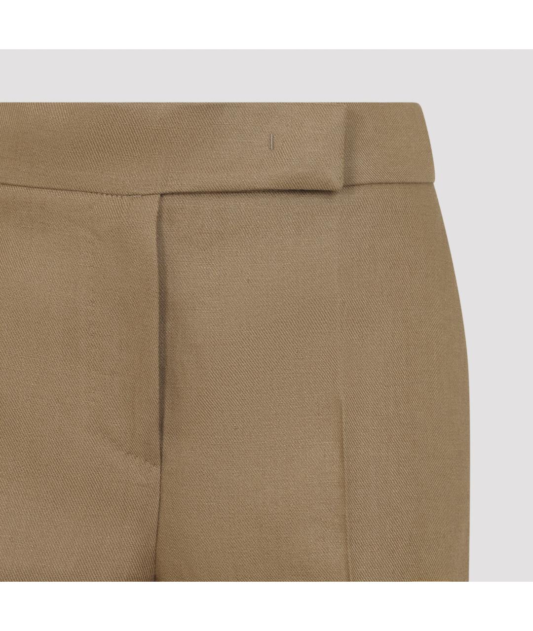 MAX MARA Бежевые льняные прямые брюки, фото 4