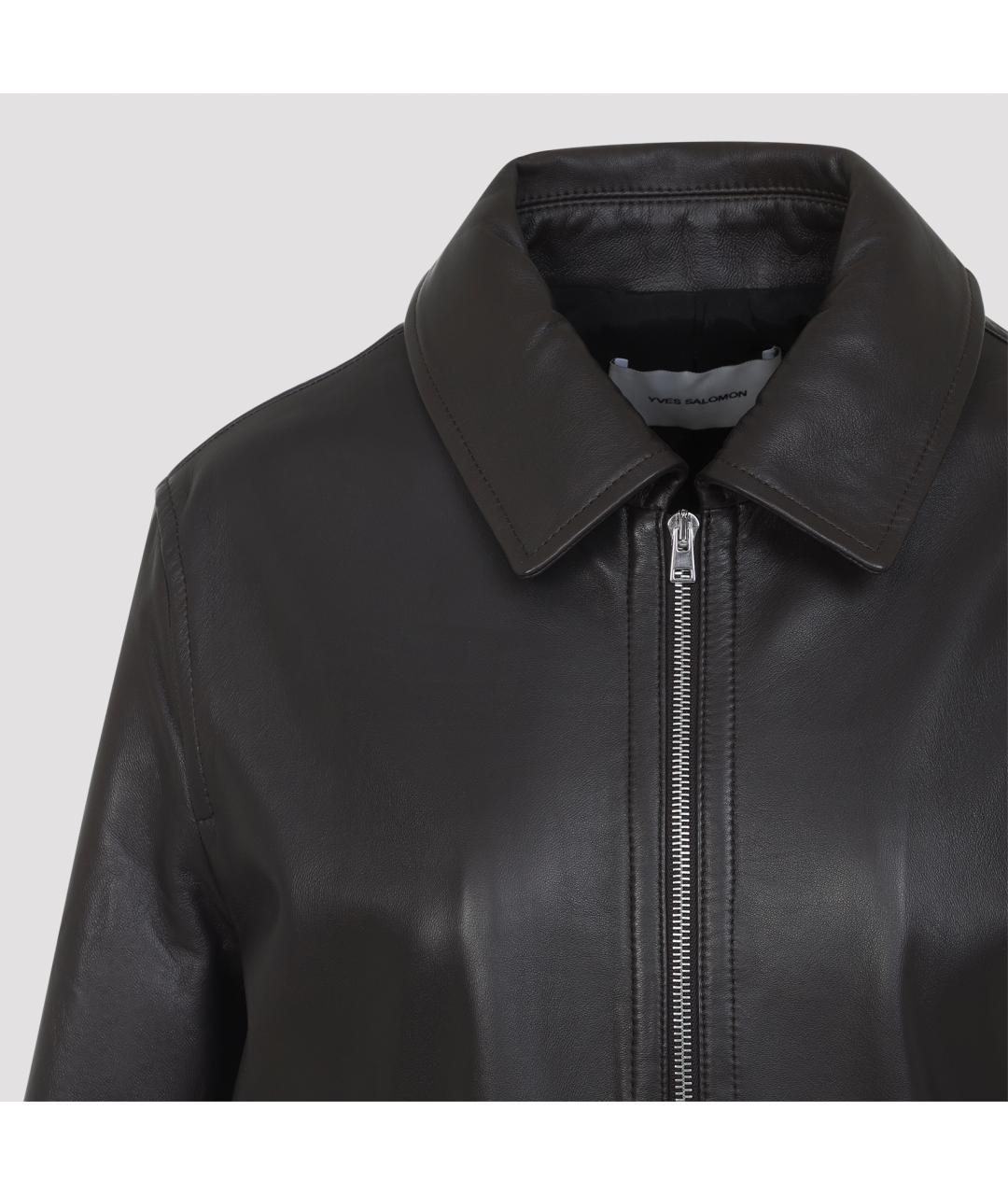 YVES SALOMON Коричневая кожаная куртка, фото 5