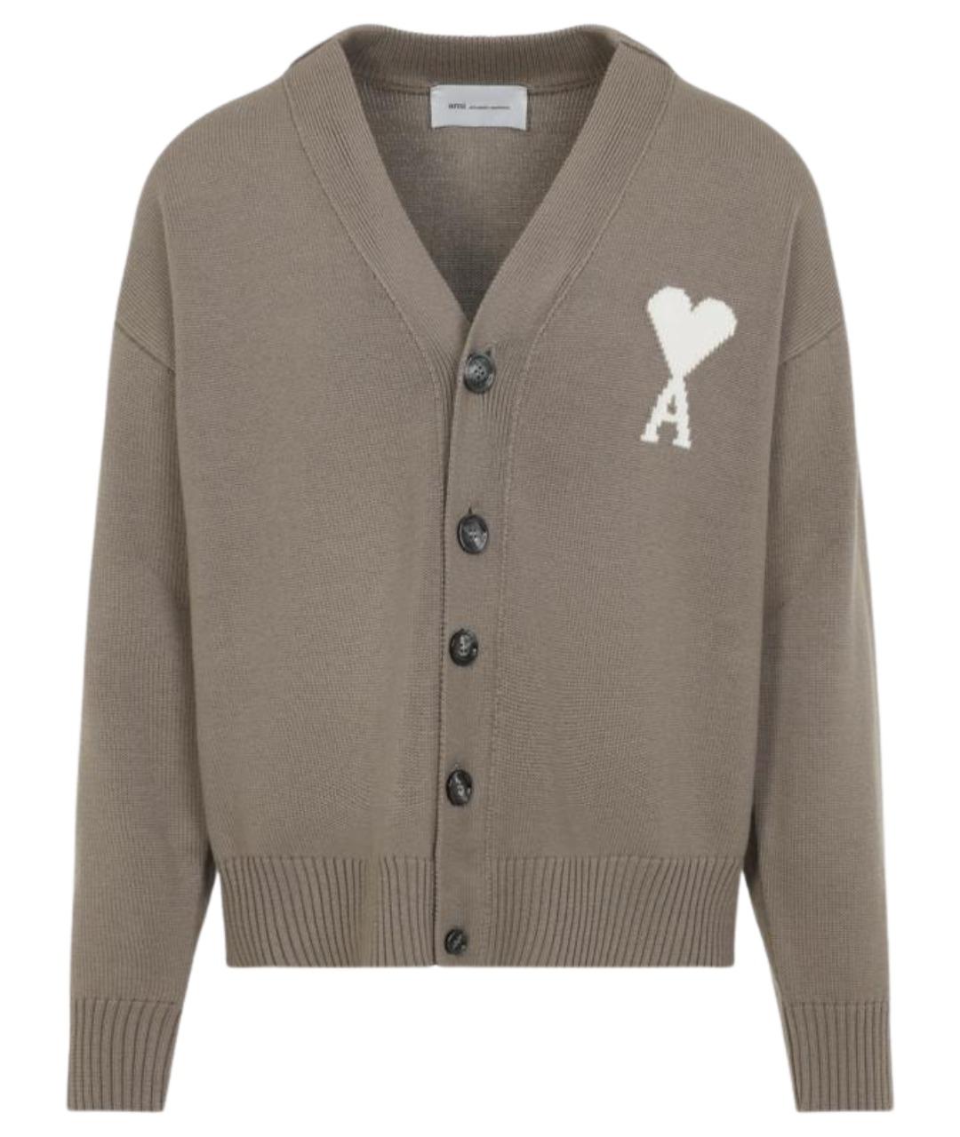 Ami Paris Серый шерстяной кардиган, фото 1