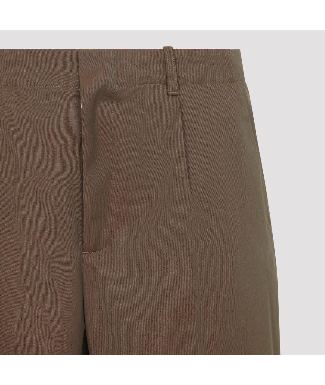 OUR LEGACY Коричневые шерстяные повседневные брюки, фото 4