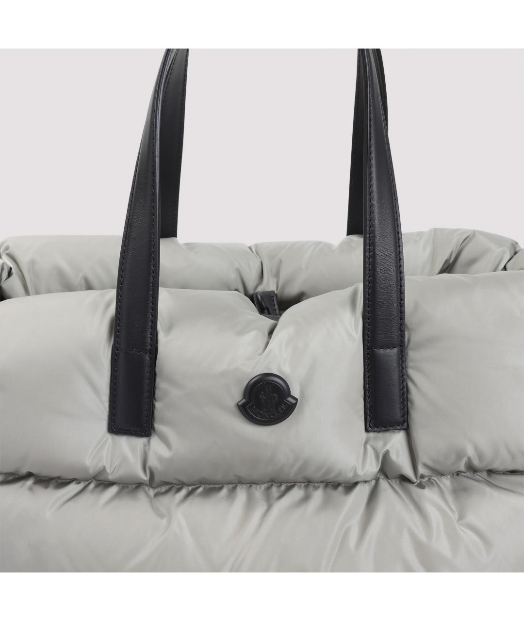 MONCLER Салатовая синтетическая сумка тоут, фото 5