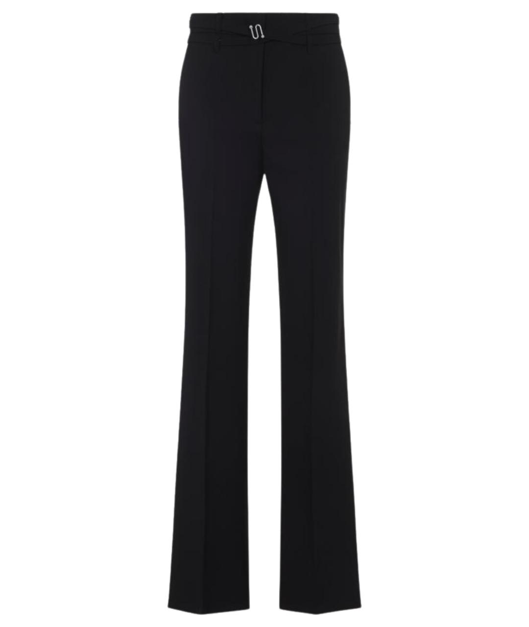 SPORTMAX Черные шерстяные прямые брюки, фото 1