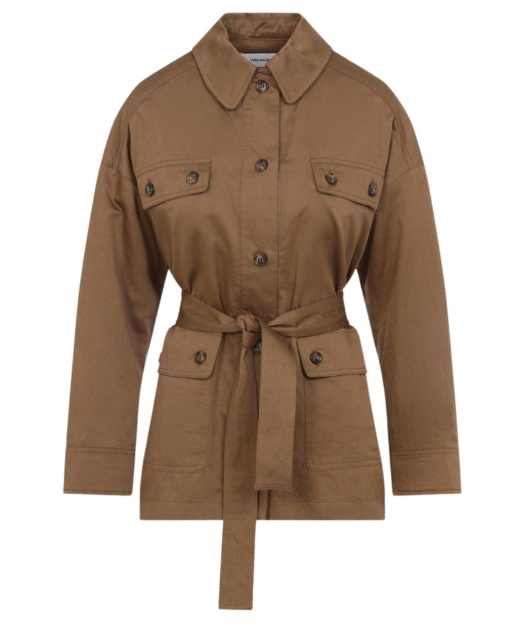 YVES SALOMON Коричневая хлопковая куртка, фото 1