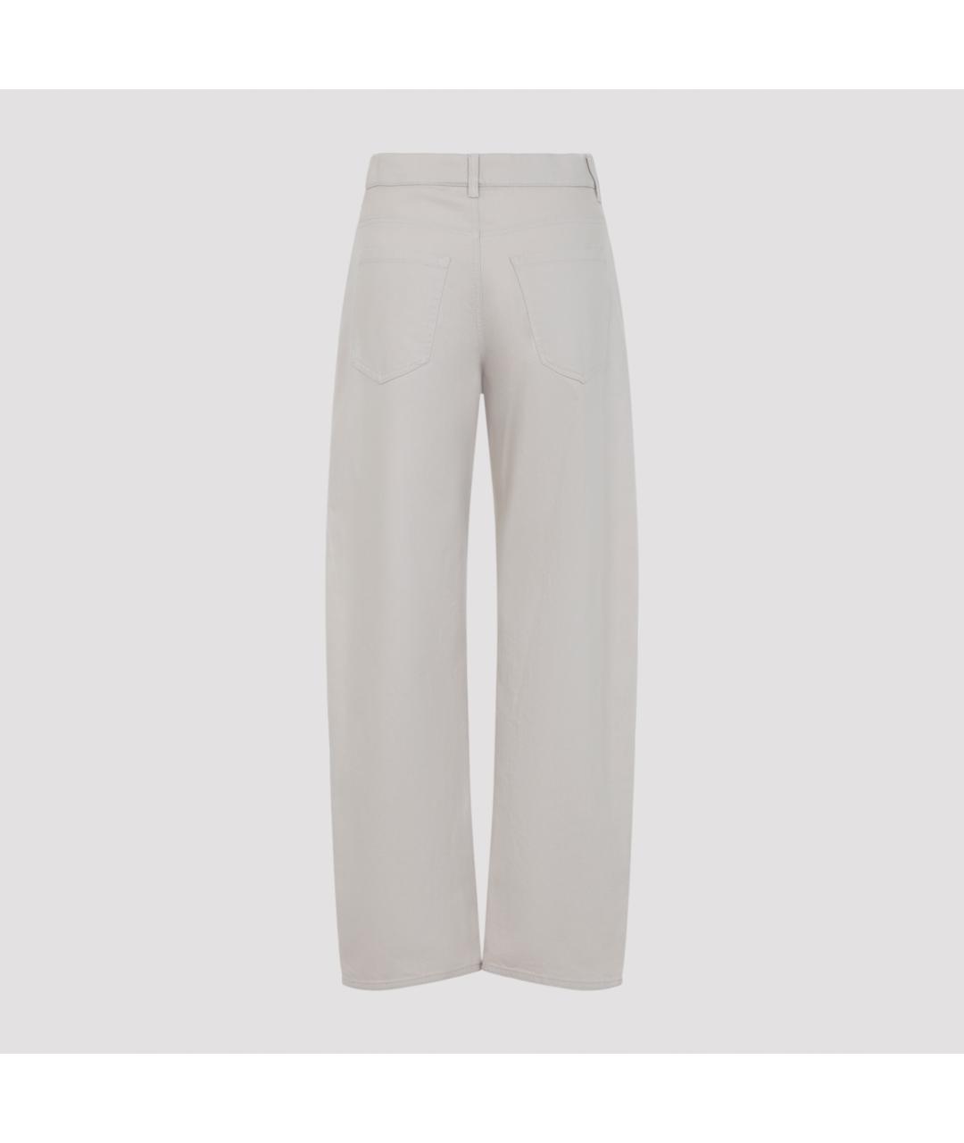 'S MAX MARA Бежевые хлопковые прямые брюки, фото 4