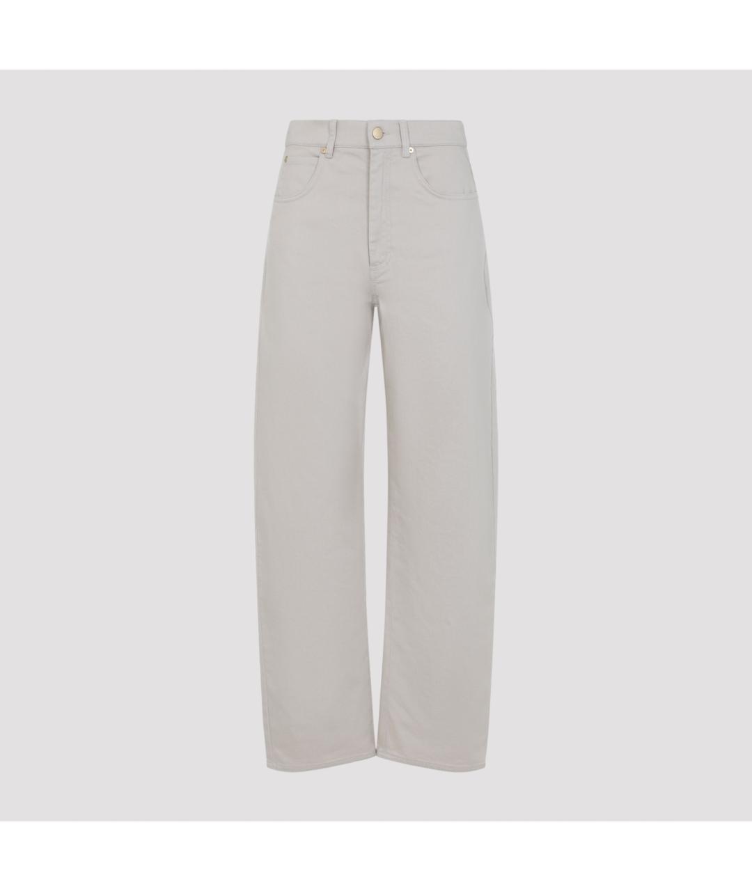 'S MAX MARA Бежевые хлопковые прямые брюки, фото 3