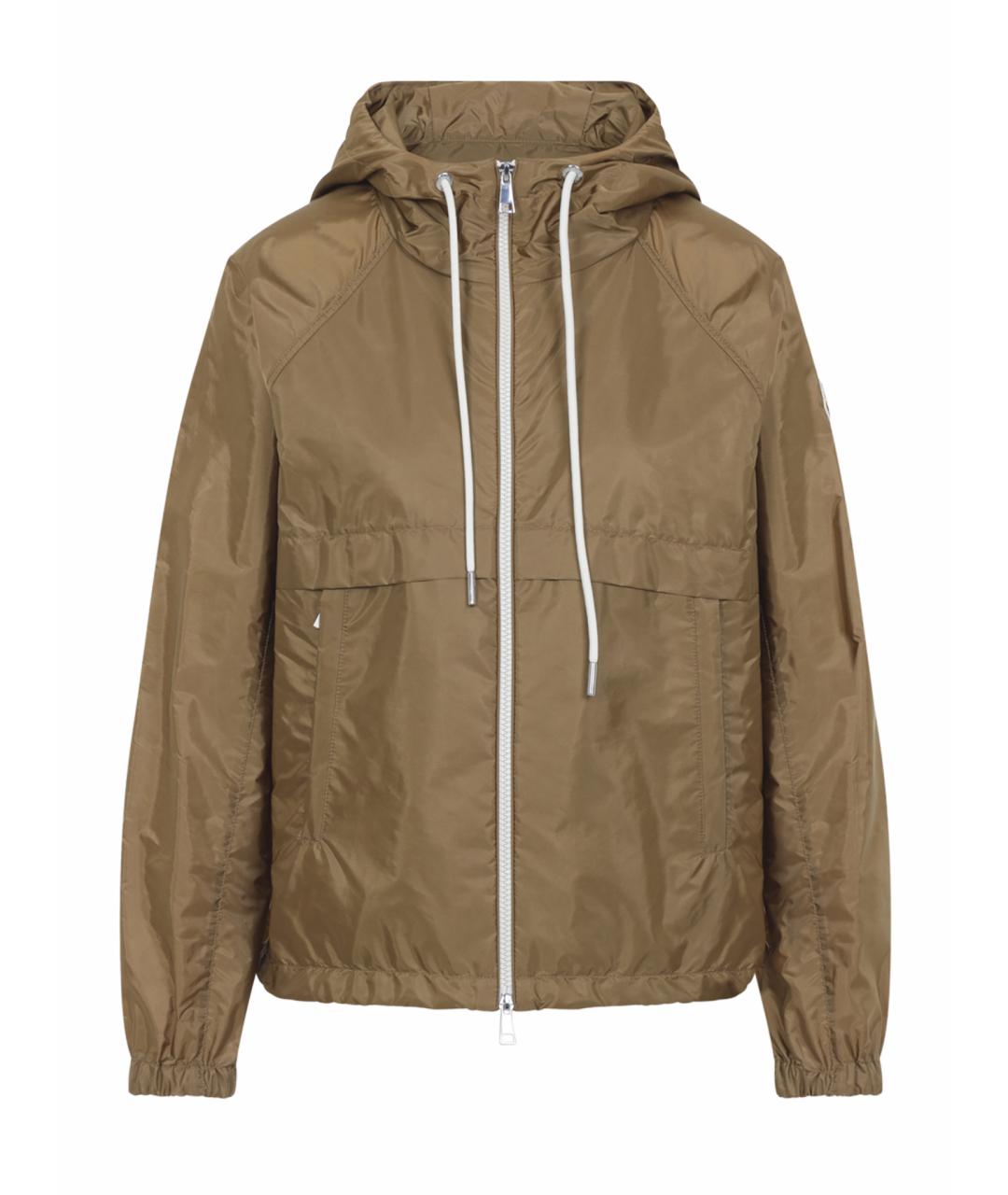 MONCLER Коричневая полиамидовая куртка, фото 1