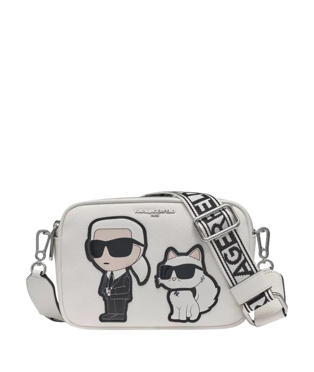 KARL LAGERFELD Белая сумка через плечо из искусственной кожи, фото 1