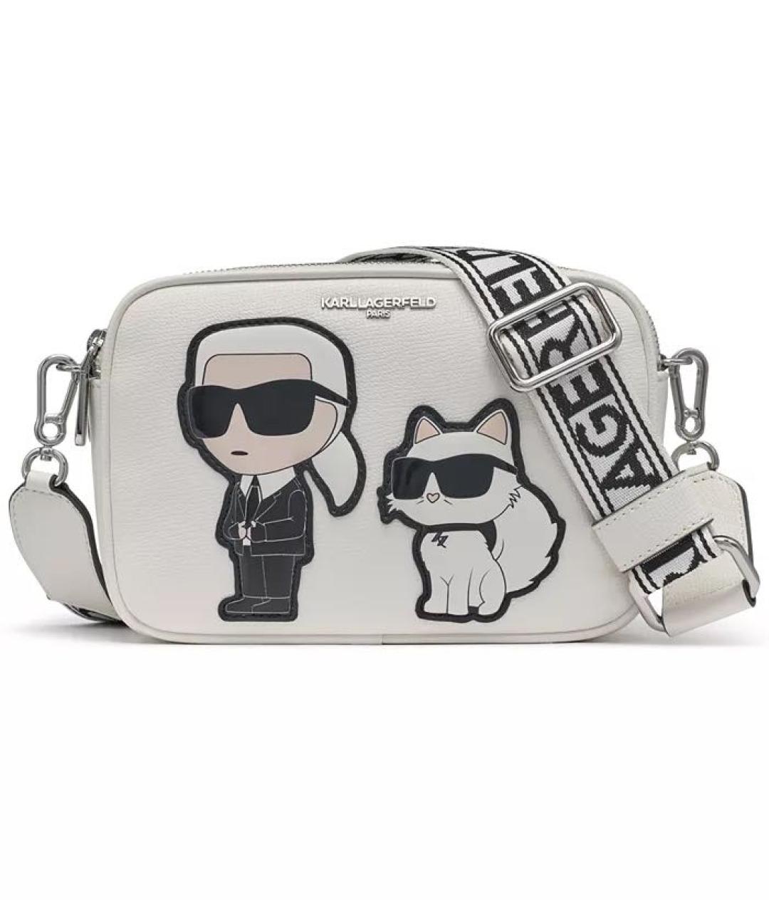 KARL LAGERFELD Белая сумка через плечо из искусственной кожи, фото 6