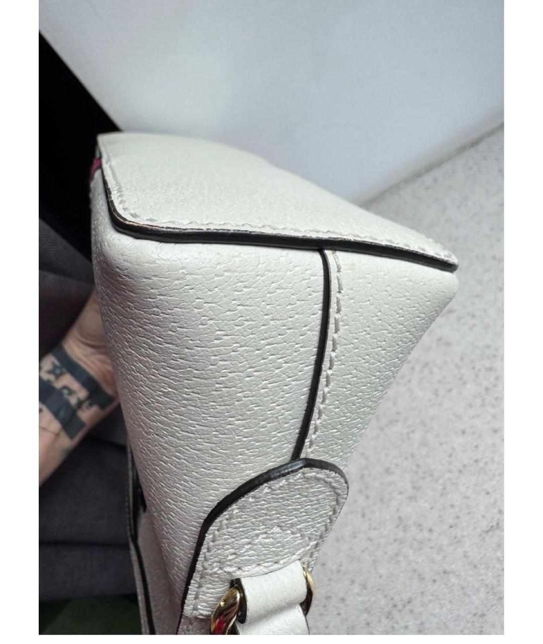 GUCCI Белая кожаная сумка через плечо, фото 4
