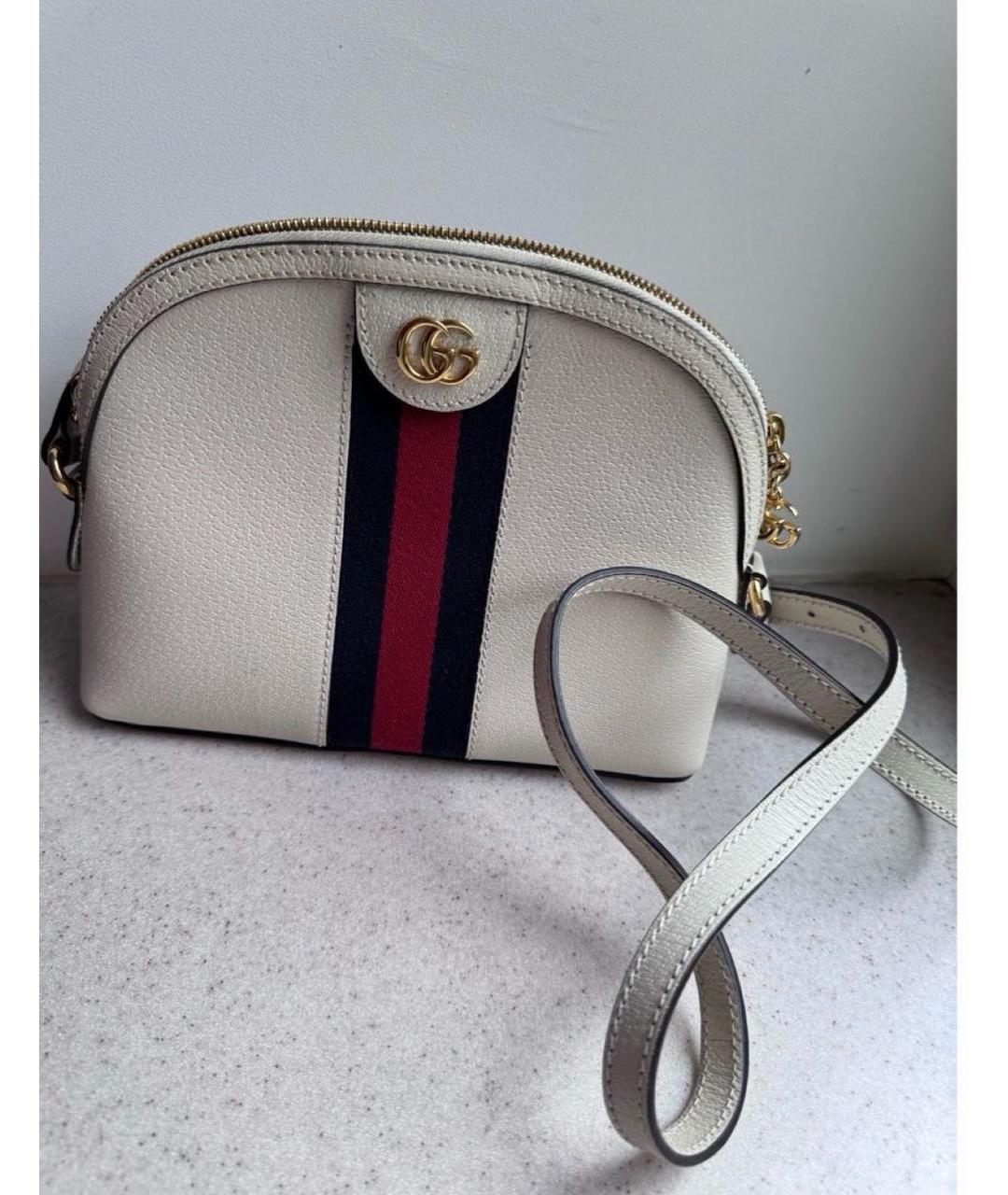 GUCCI Белая кожаная сумка через плечо, фото 6