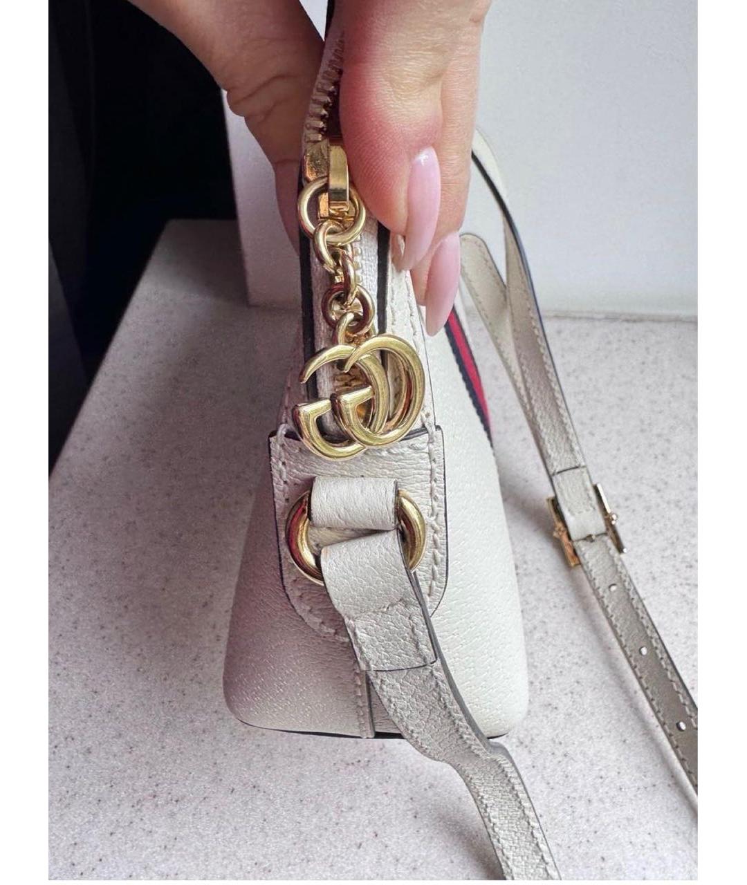 GUCCI Белая кожаная сумка через плечо, фото 3