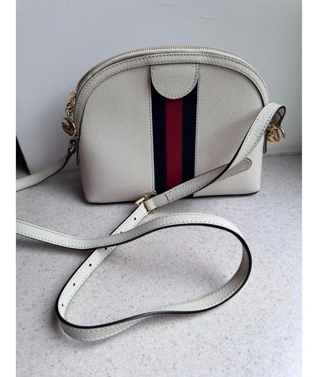 GUCCI Белая кожаная сумка через плечо, фото 2