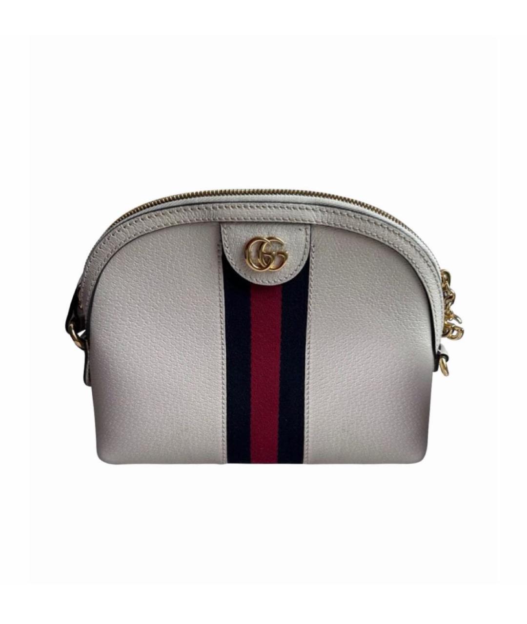 GUCCI Белая кожаная сумка через плечо, фото 7