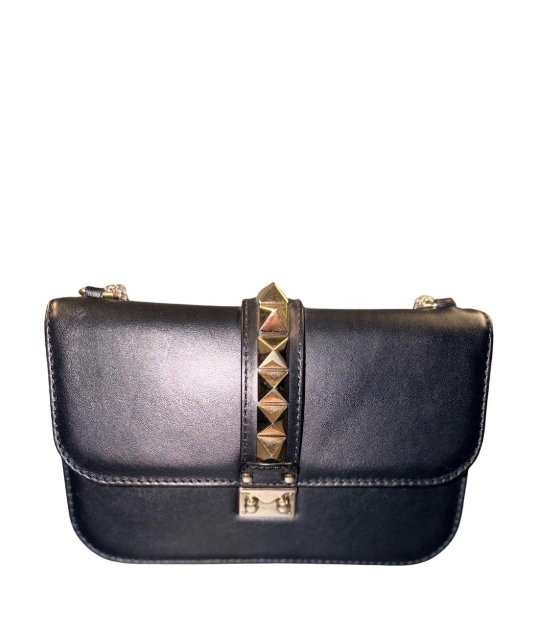VALENTINO Черная кожаная сумка через плечо, фото 1