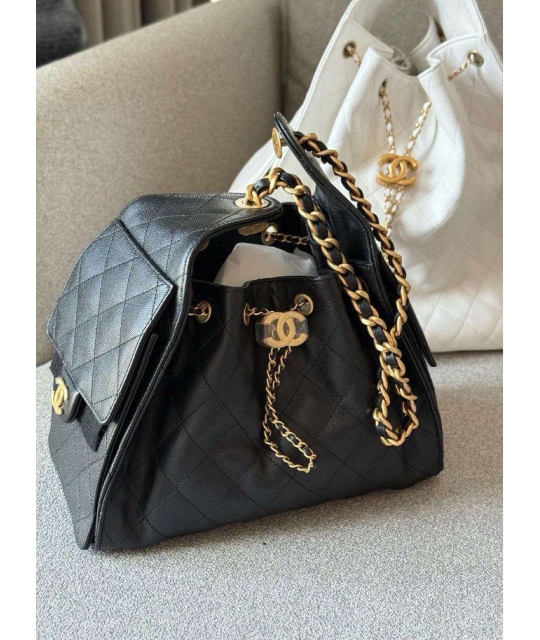 CHANEL Черная кожаная сумка через плечо, фото 6