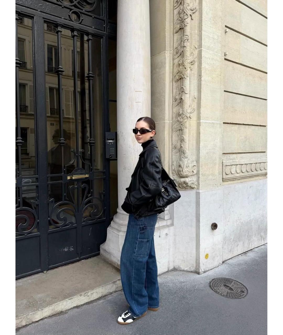 CHANEL Черная кожаная сумка через плечо, фото 5