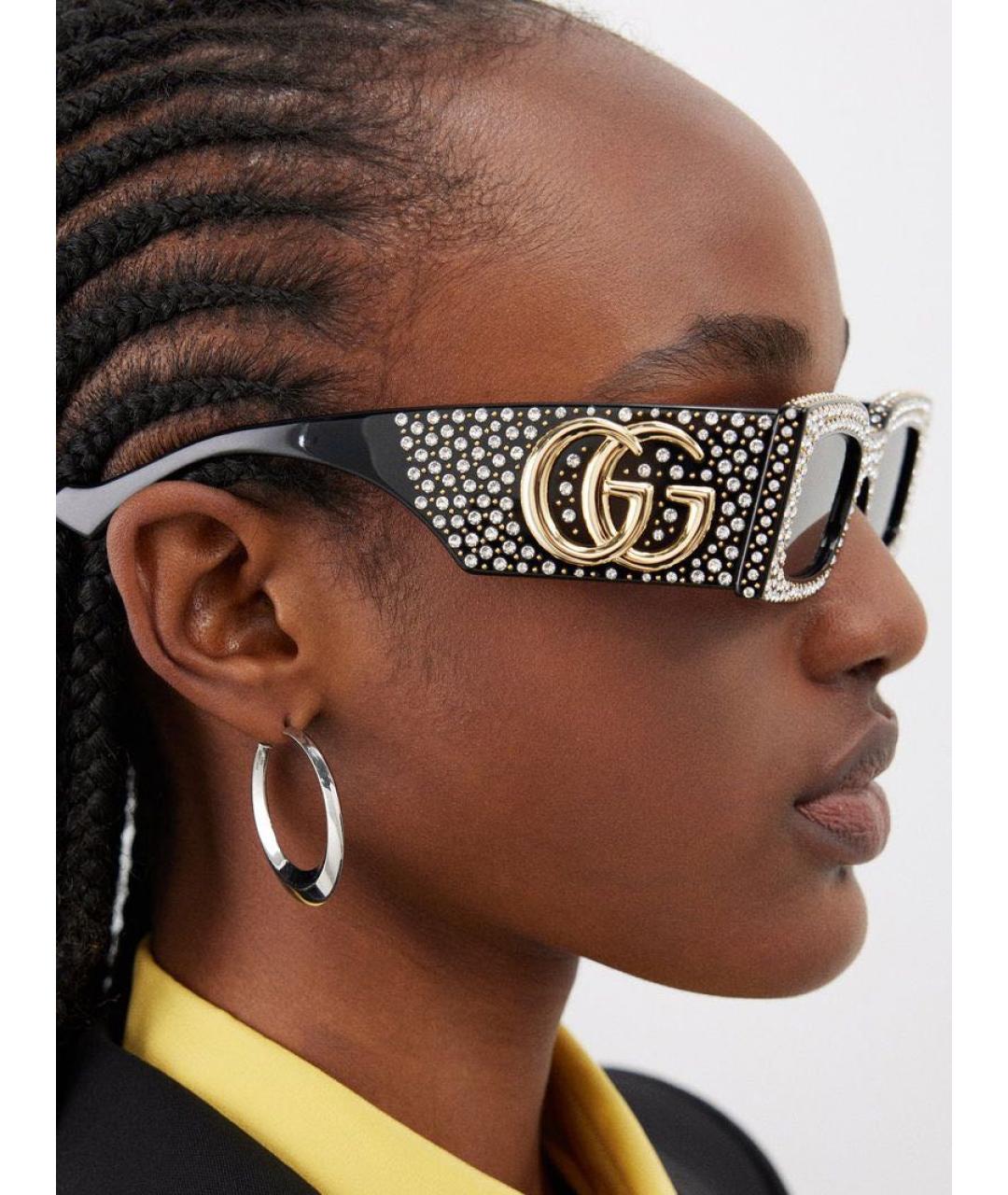GUCCI Черные пластиковые солнцезащитные очки, фото 7
