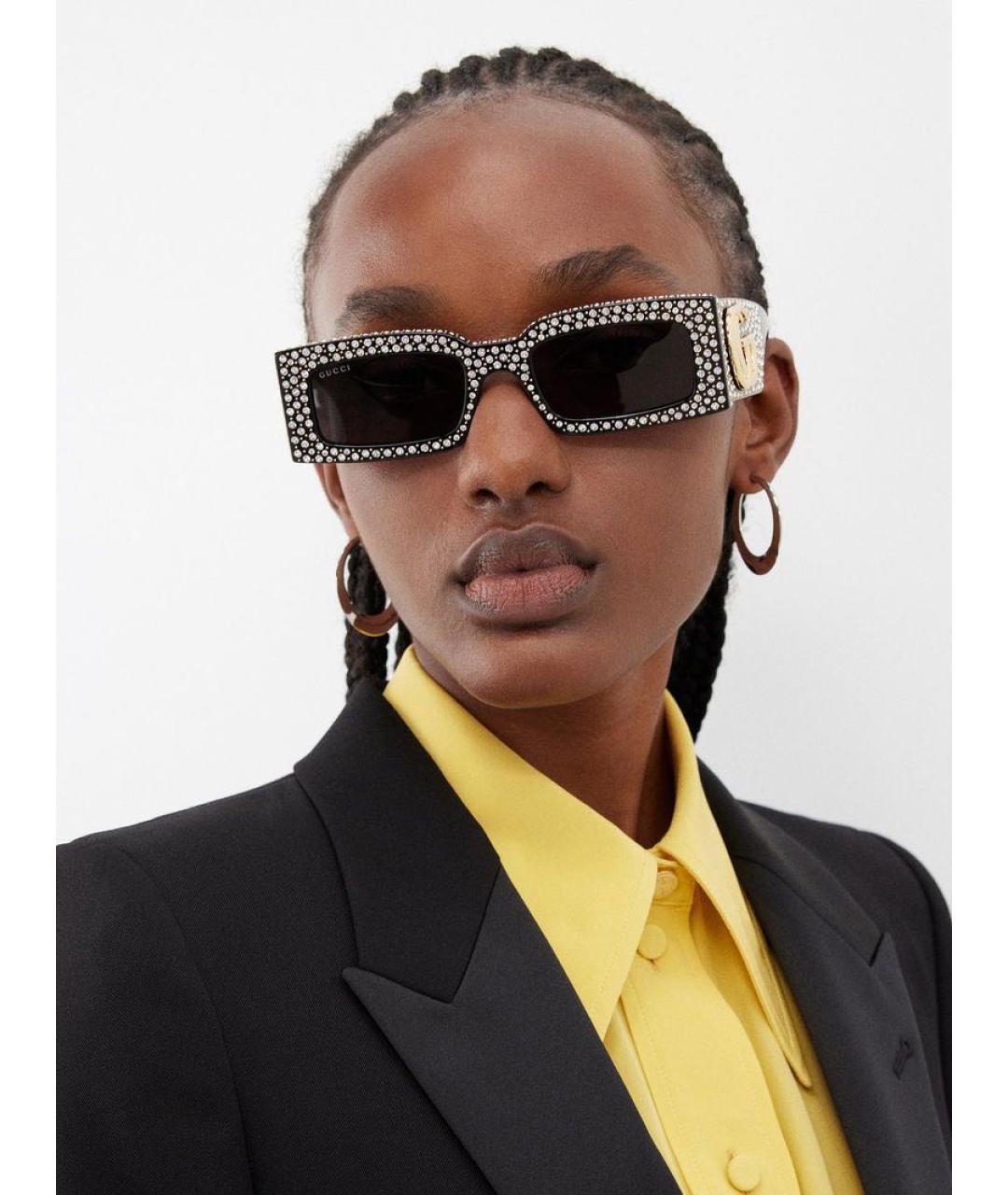 GUCCI Черные пластиковые солнцезащитные очки, фото 5