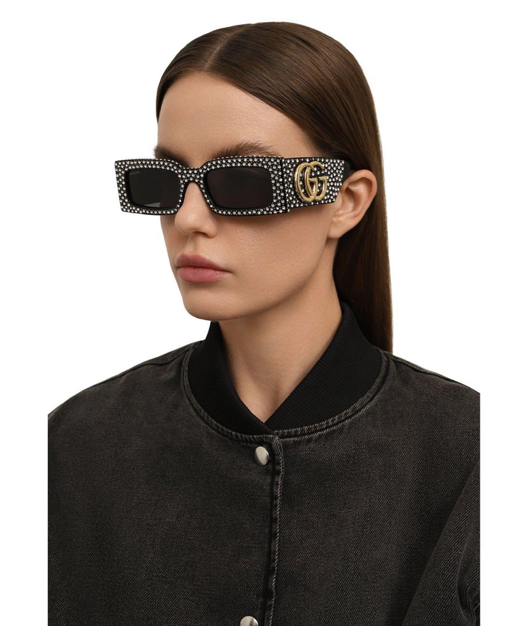 GUCCI Черные пластиковые солнцезащитные очки, фото 3