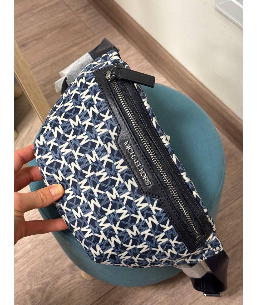 MICHAEL KORS Синяя тканевая поясная сумка, фото 2