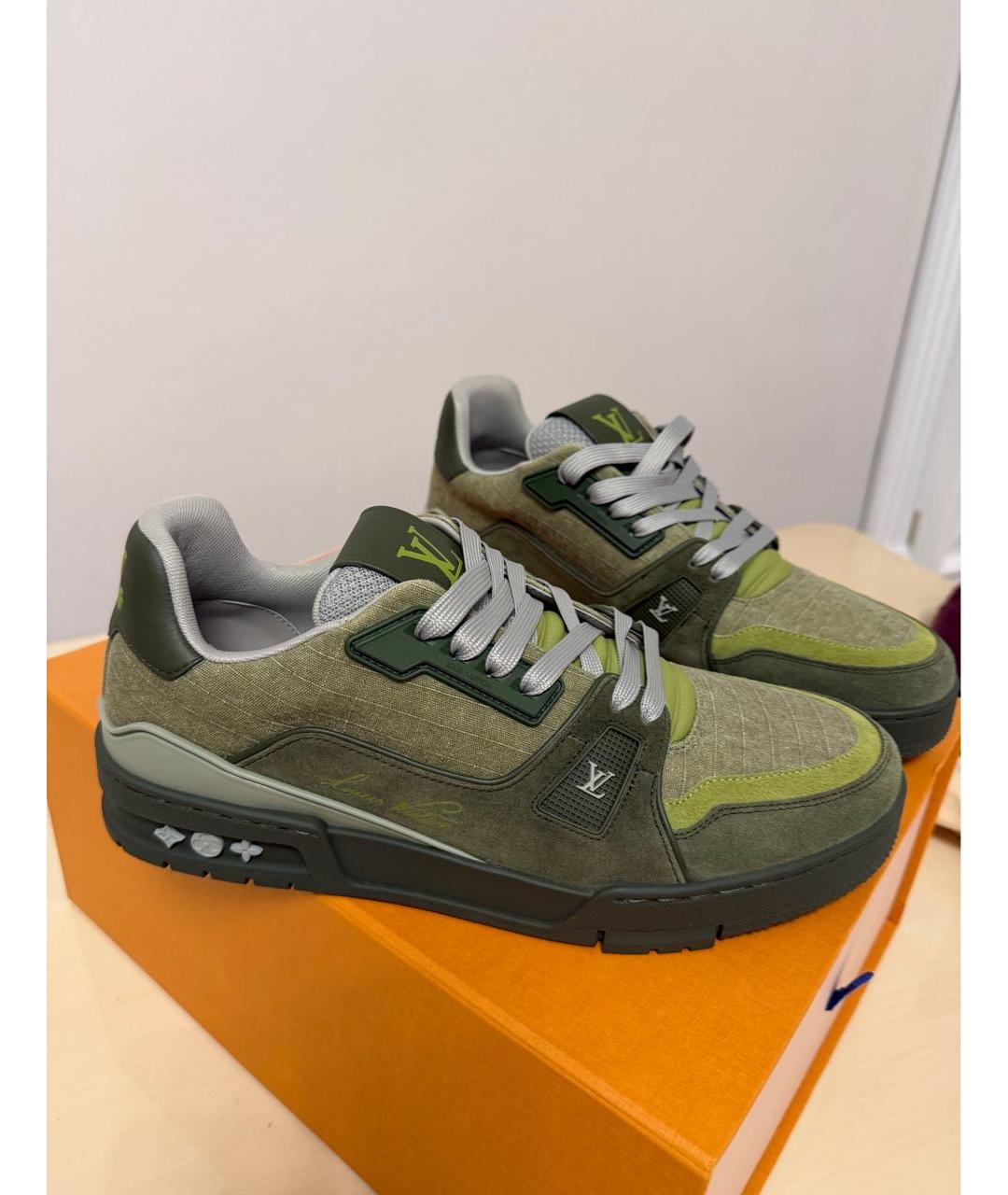 LOUIS VUITTON Зеленые низкие кроссовки / кеды, фото 4