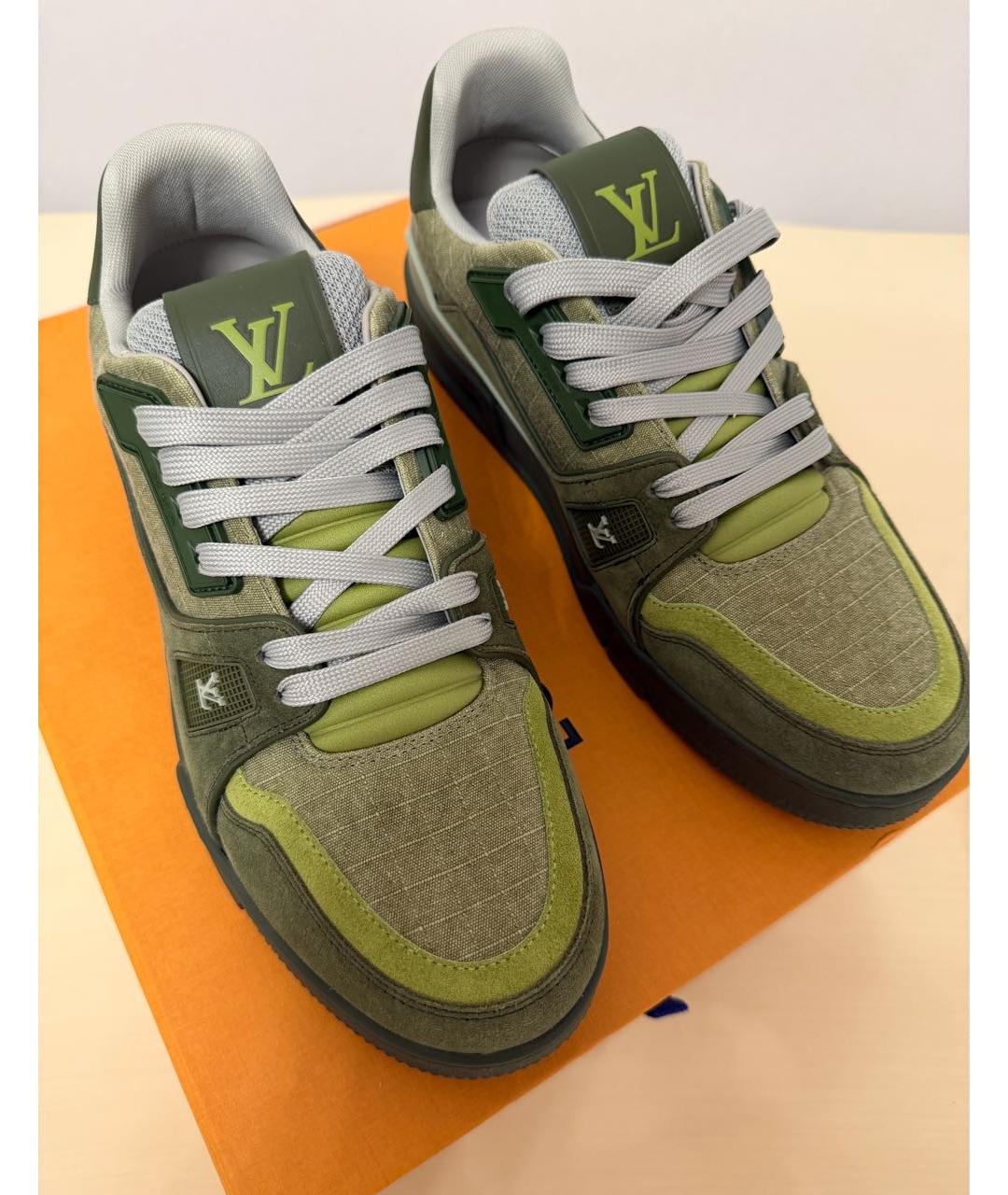 LOUIS VUITTON Зеленые низкие кроссовки / кеды, фото 2